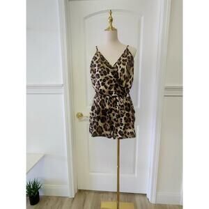Leopard Romper With Pockets